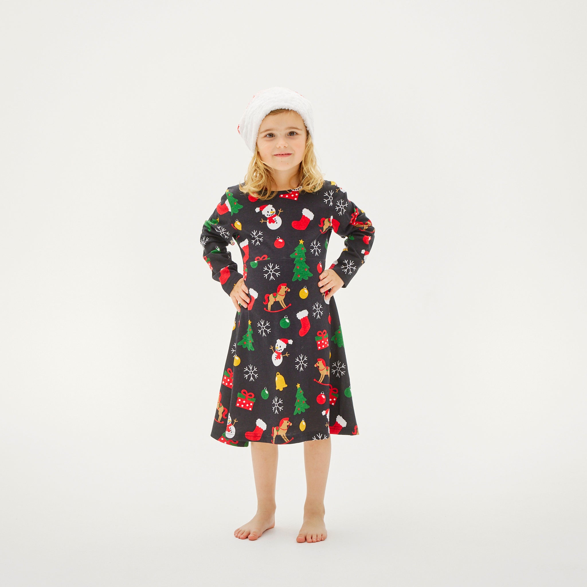 Weihnachtskleid Schwarz - Kinder.